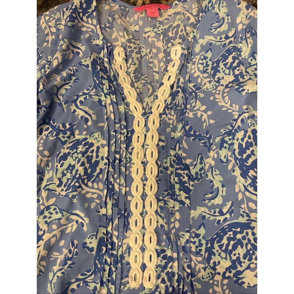 Lilly Pulitzer Size XS Hollie Tunic Dress Turtley Awesome Blue Periwinkle - Picture 4 of 9